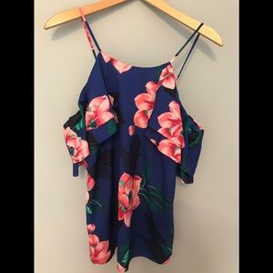 banana republic spaghetti strap cold shoulder top